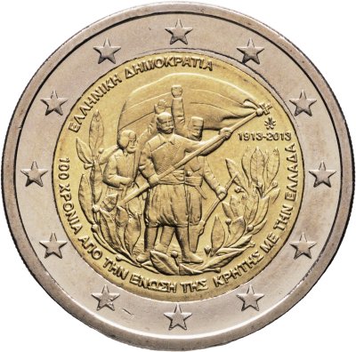 купить Греция 2 евро (euro) 2013 "100 лет воссоединения с Критом"
