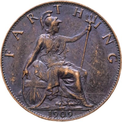 купить Великобритания 1 фартинг (farthing) 1909