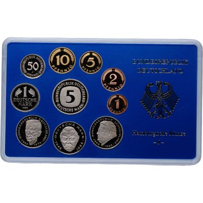 купить Германия, ФРГ, годовой набор монет 1993 J в банковском футляре, знак монетного двора: "J" - Гамбург