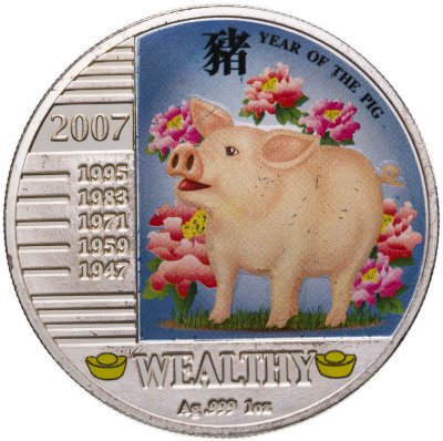 купить Остров Ниуэ 1 доллар 2007 "Год свиньи: Богатство"