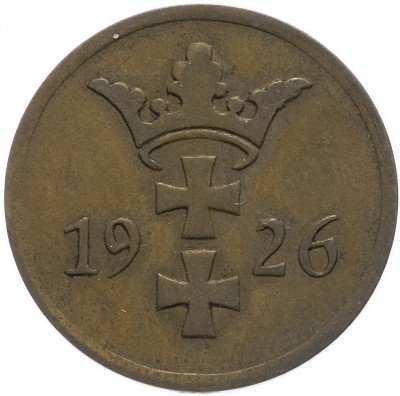 Купить Германия, Данциг (Гданьск) 2 пфеннига 1926