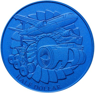 купить Фиджи 1/2 доллара (50 центов) 2018 "Машиностроение самолет" с сертификатом