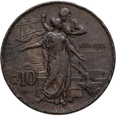 купить Италия 10 чентезимо (centesimi) 1911 50 лет Королевству