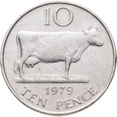 купить Остров Гернси 10 пенсов (pence) 1979
