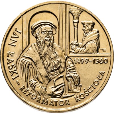купить Польша 2 злотых (zlote) 1999 "500 лет со дня рождения Яна Лаского"