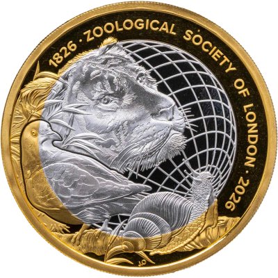 купить Великобритания 2 фунта 2026 "200 лет зоологическому обществу Лондона - тигр" в футляре, с сертификатом