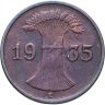 Купить Германия 1 рейхспфенниг (reichspfennig) 1935 E  знак монетного двора "E" — Мульденхюттен