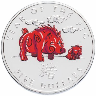 купить Соломоновы острова 5 долларов 2007 "Китайский гороскоп - Год свиньи"