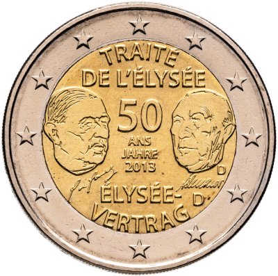 купить Германия 2 евро 2013 D "50 лет Елисейскому договору о франко-германской дружбе"
