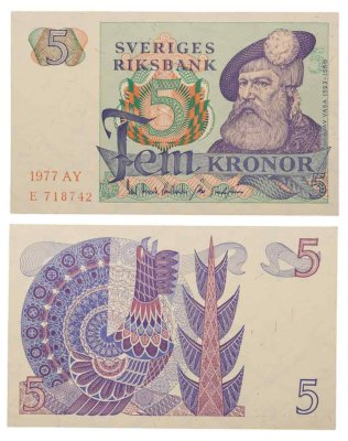 купить Швеция 5 крон 1977 года (Pick 51d)