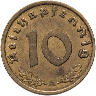 купить Германия, Третий рейх 10 рейхспфеннигов (reichspfennig) 1938