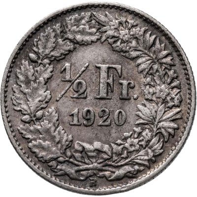 купить Швейцария 1/2 франка (franc) 1920