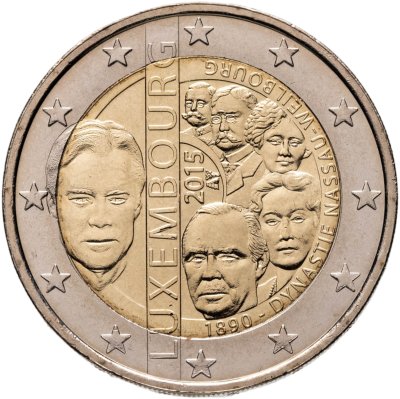 купить Люксембург 2 евро (euro) 2015 "125-летие династии Нассау-Вейльбург"