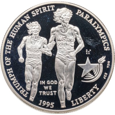 купить США 1 доллар 1995 "XXVI летние Олимпийские Игры, Атланта 1996 - Бег, Паралимпийские игры"