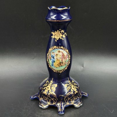 купить Подсвечник "Мадонна" на одну свечу, фарфор, крытье кобальтом деколь, золочение, Moritz Zdekauer (MZ), Чехия, 1993-2010 гг.