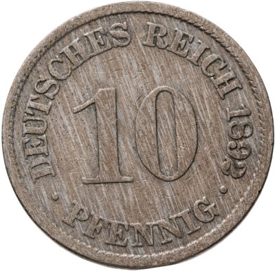 купить Германия 10 пфеннигов (pfennig) 1892 A знак монетного двора: "A" - Берлин