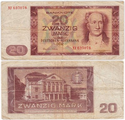 купить Германия 20 марок 1964