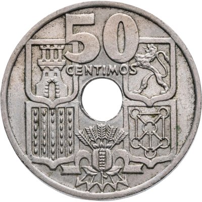 купить Испания 50 сентимо (centimos) 1949 (1951) Стрелы направлены вниз