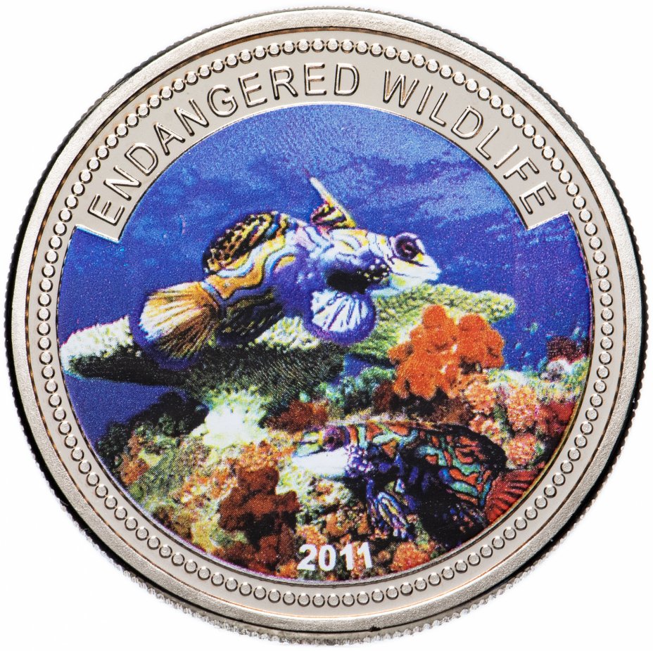 купить Палау 1 доллар 2011 "Подводный мир - Вымирающие виды - Рыба type 4"
