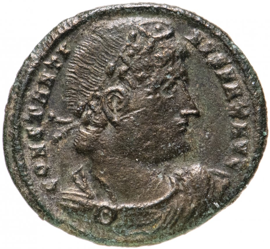 купить Римская Империя, Константин I, 306–337 годы, Нуммий (реверс: два воина стоят лицом друг к другу, между ними два штандарта)