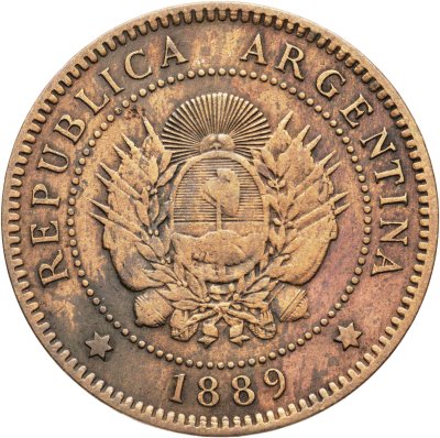 купить Аргентина 1 сентаво (centavo) 1889