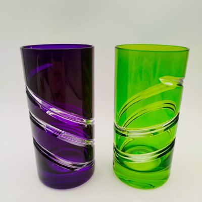 купить Пара стаканов, хрусталь, нацвет, резьба, Германия, 1970-1990 гг.