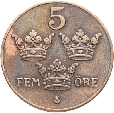 купить Швеция 5 эре (ore) 1939