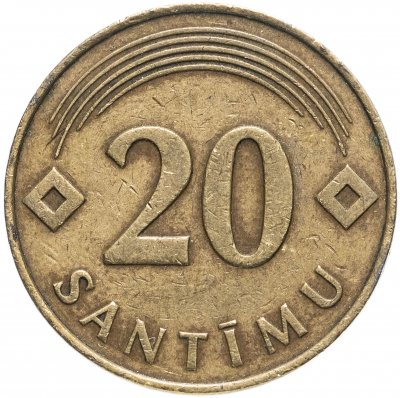 купить Латвия 20 сантимов (santimu) 1992