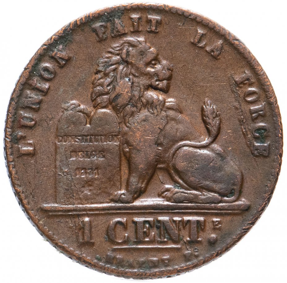купить Бельгия 1 сантим (centime) 1914 Надпись на французском - 'ALBERT ROI DES BELGES'