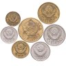 Купить Годовой набор монет СССР 1956 года 1, 2, 3, 5, 10, 15, 20 копеек (7 монет)