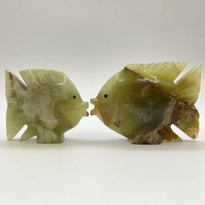 купить Набор из 2-х статуэток "Рыбы", оникс, резьба, Азия, 1990-2010 гг.