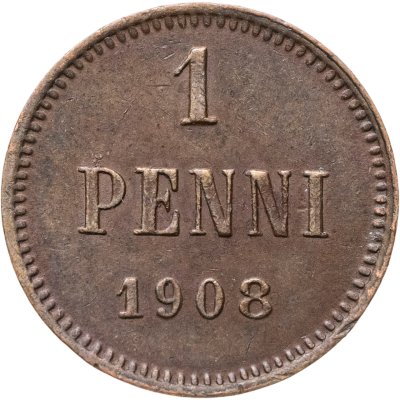 купить 1 пенни (penni) 1908, монета для Финляндии