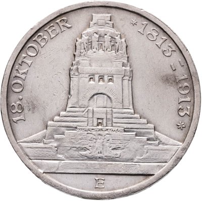 купить Германская империя, Саксония 3 марки (mark) 1913 "100 лет битвы при Лейпциге (битве народов)"