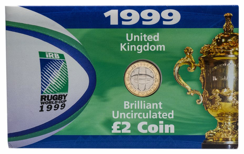 купить Великобритания 2 фунта (pounds) 1999 Чемпионат мира по регби