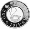 Купить Фиджи 1 доллар 2013 "Год змеи" в капсуле и футляре с сертификатом