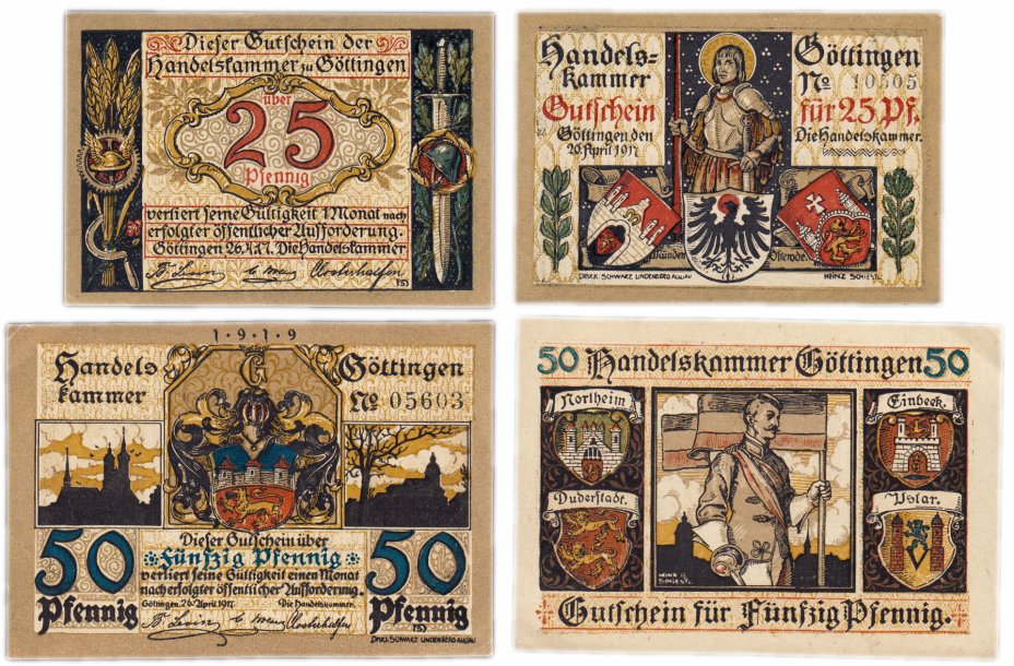 купить Германия (Вестфалия: Гёттинген) набор из 2-х нотгельдов 1917