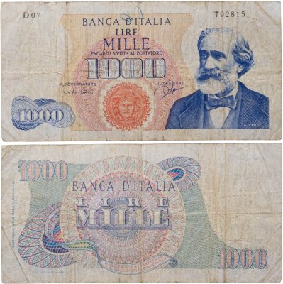 купить Италия 1000 лир 1962 Джузеппе Верди