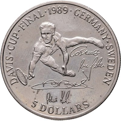 купить Ниуэ 5 долларов (dollars) 1989 "Кубок Дэвиса 1989"