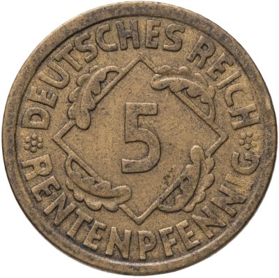 купить Германия 5 рентенпфеннигов (rentenpfennig) 1924 А