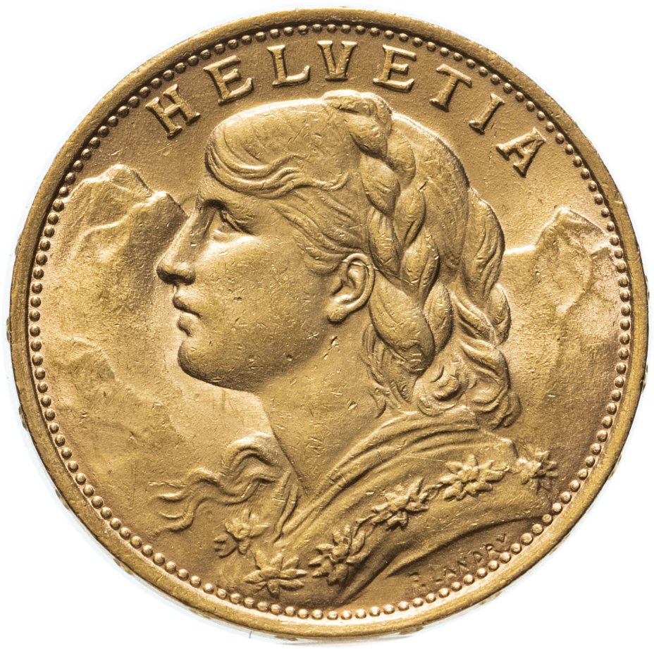 купить Швейцария 20 франков (francs) 1922