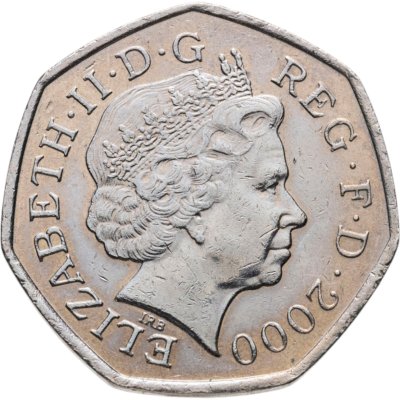 купить Великобритания 50 пенсов 2000 "150 лет публичной библиотеке"