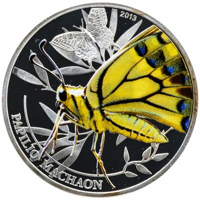 купить Палау 2 доллара 2013 "Мир насекомых - Бабочка махаон"