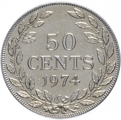 купить Либерия 50 центов 1974