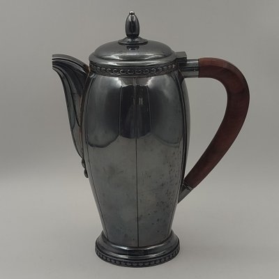 купить Кофейник серебристого цвета, металл, дерево, Западная Европа, 1930-1950 гг.