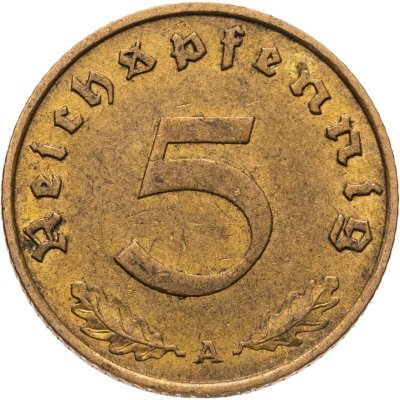 купить Германия (Третий рейх) 5 рейхспфеннигов (reichspfennig) 1938 A