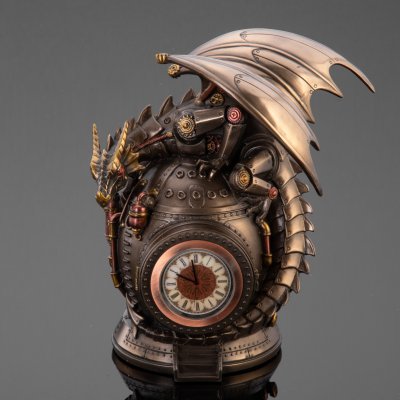 купить Часы настольные в стиле Стимпанк «Дракон» Veronese, полистоун, Тайвань, 2023 г.