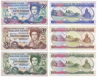 купить Фолклендские острова набор из 3 банкнот 10-20-50 фунтов 2011