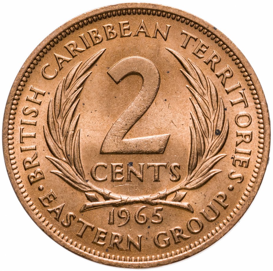 купить 2 цента (cents) 1965     Восточные Карибы