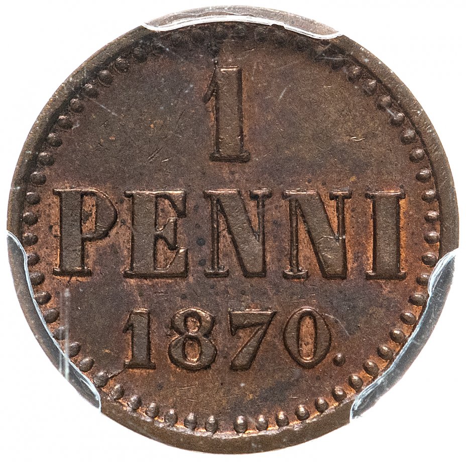 купить 1 пенни (penny) 1870, в слабе PCGS MS64RB, Биткин №669 (R)