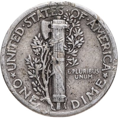купить США 10 центов (дайм, one dime) 1942 Mercury Dime (дайм «Меркурий») без обозначения монетного двора